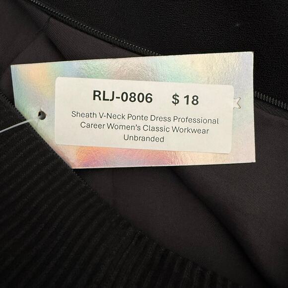 Sheath V-Neck Ponte Dress Professional Career Women’s Classic Workwear Unbranded - Picture 5 of 5